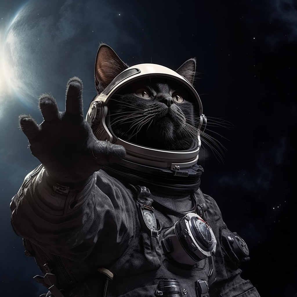 Black astronaut cat